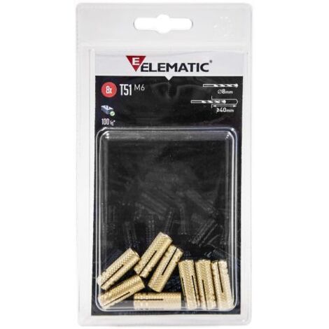 ELEMATIC BLISTER TASSELLO T51 M8 OTTONE 6 PZ 10 CF