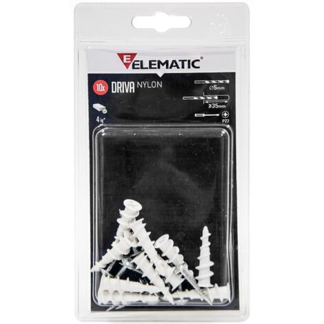 Elematic cf 10 pz tasselli Driva in nylon con vite per cartongesso   3x25 mm