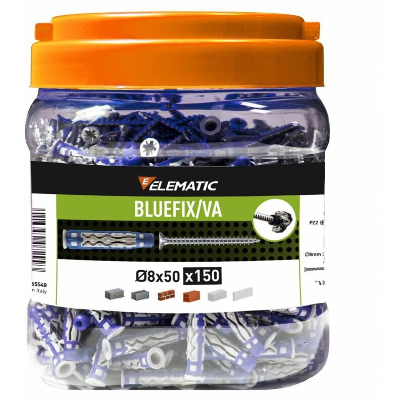 Elematic dowel bluefixva 8x50 jar 150 pcs