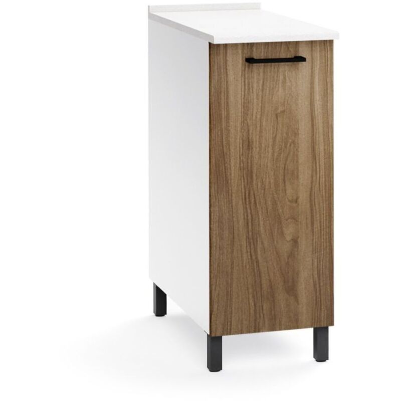 Elément bas de cuisine avec porte couleur noyer naturel 30x50x85H cm