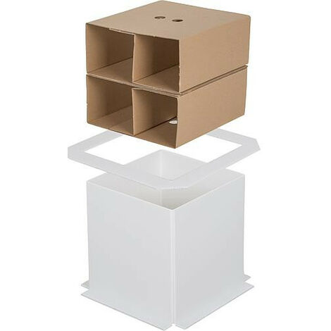 Élément de coffrage carré 270x270 mm – Polypropylène robuste – Plaques de renforcement incluses – Pour installation de boîtes de sol