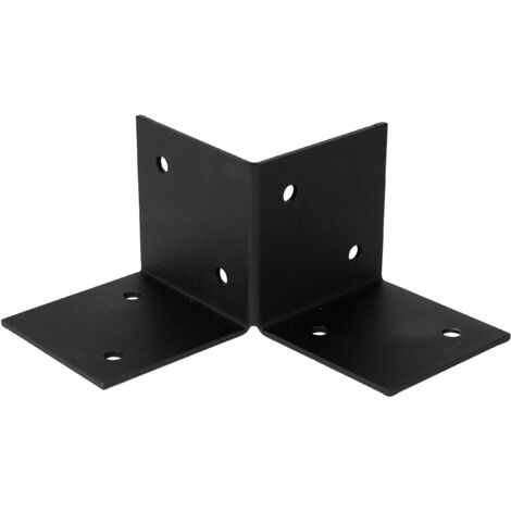 Élément de plancher de Pergola Noir pour poteaux de 9 x 9 cm -