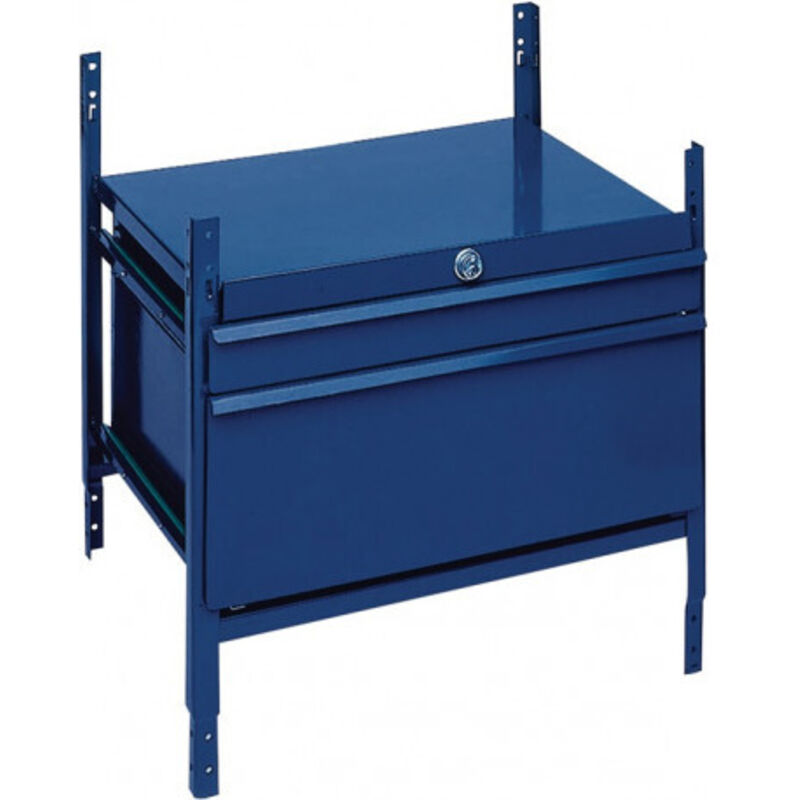 Lément de tiroirs logs 100 H520xl540xP390 mm 2 tiroirs verrouillable bleu ral 5022
