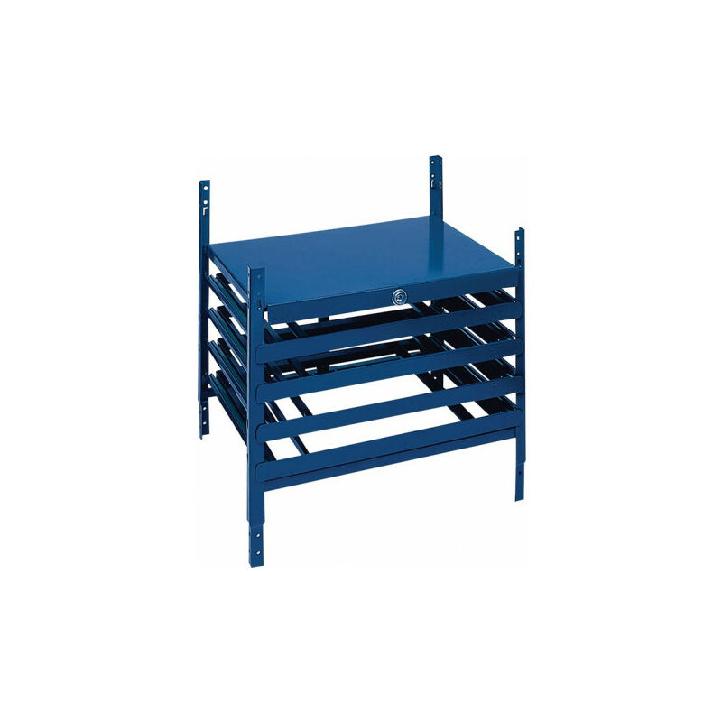Lément de tiroirs logs 220 H520xl540xP390 mm 4 tiroirs verrouillable pour bacs bleu
