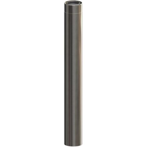 Élément de tube Atec IronPoly, ajustable, en acier inoxydable brut, DN 80/125, longueur 940 mm