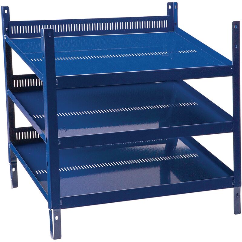 Roller - lément d'étagère logs 20 H520xl540xP390mm bleu ral 5022 avec crantage poinçonné 3 Fachböden