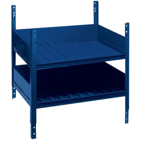 Élément d'étagère LOGS 40 H520xl540xP390 mm bleu RAL 5022 avec double tablette