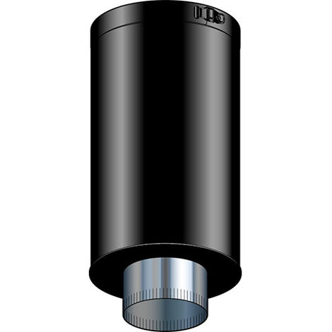 Elément droit de finition plafond THERMINOX - Diamètre 150/150 - Hauteur 45 cm - Noir - Noir