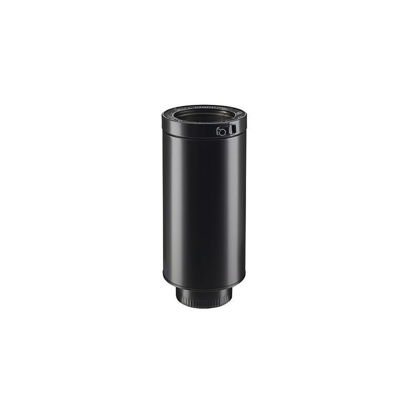 Element droit de finition plafond therminox noir dn80mm