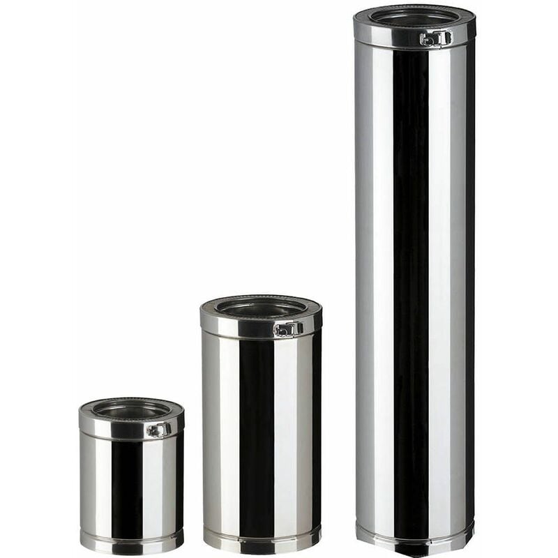 Elément droit Therminox ti pour l'extérieur des bâtiments - Diamètre 80/130 - Lg 25 cm