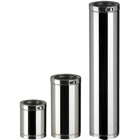 Elément droit Therminox TI pour l'extérieur des bâtiments - Diamètre 80/130 - Lg 45 cm