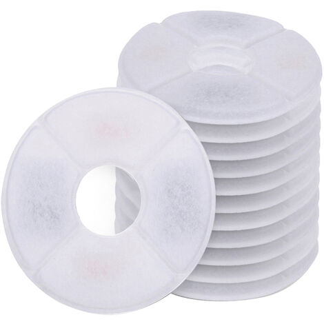Élément filtrant rond pour fontaine à eau automatique pour chat pour animaux de compagnie Compatible Avec YOUTHINK, HOMMI, ISYOUNG, KOALAD, HAPPYPAPA, PEDY - 12 pièces