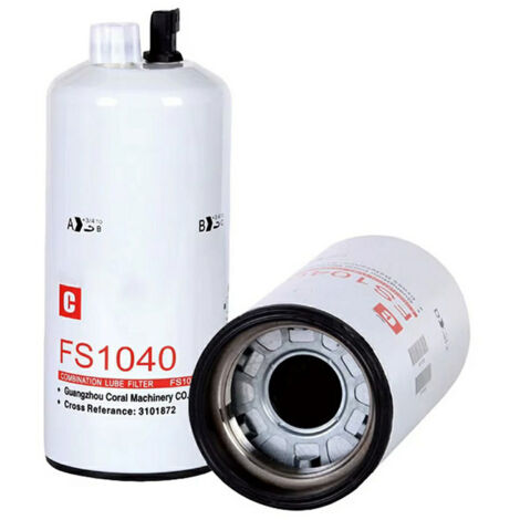Élément filtrant séparateur huile-eau FS1040 3101872, filtre à carburant pour engins de chantier, disponible en stock.