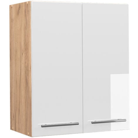 Elément haut de cuisine Fame-Line, Blanc Haute brillance, 60 cm, Vicco