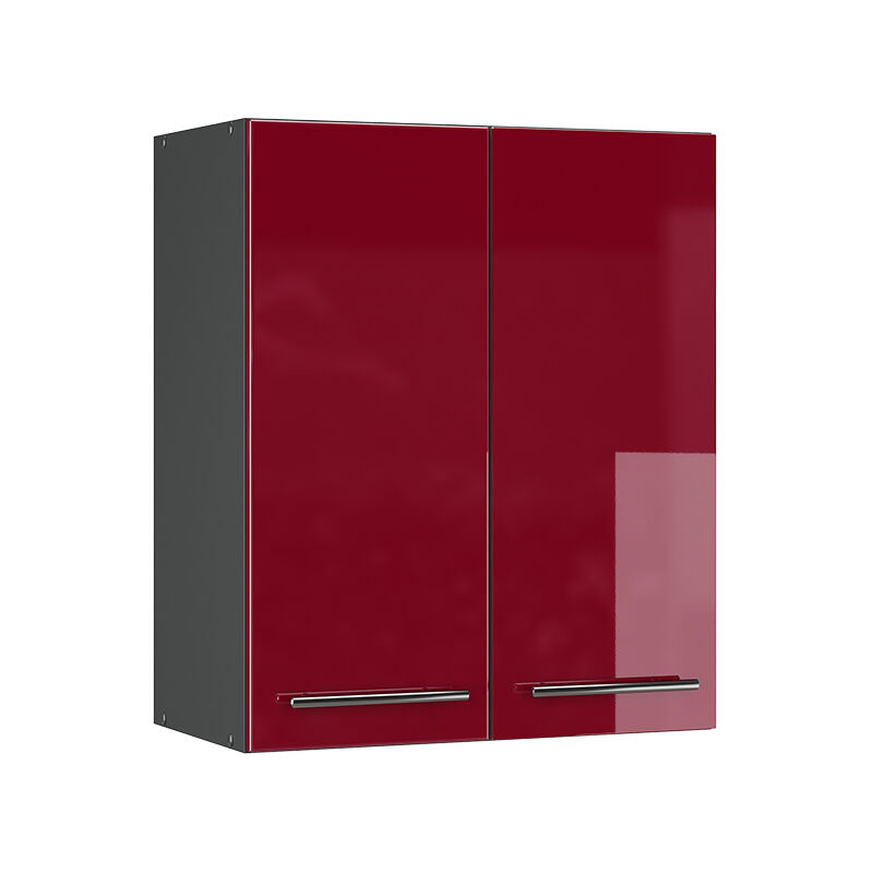 Vicco - Elément haut de cuisine Fame-Line, Rouge bordeaux Haute brillance, 60 cm