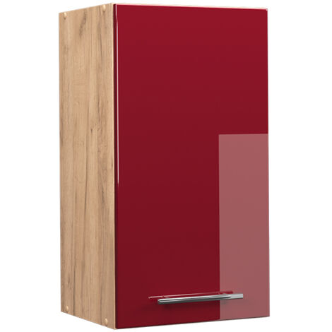 Elément haut de cuisine Fame-Line, Rouge bordeaux Haute brillance, 40 cm, Vicco