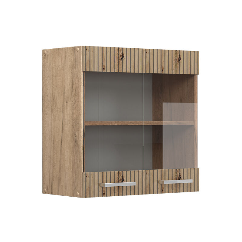 Vicco - Meuble de cuisine haut vitré R-Line, Chêne Artisan, 60 cm