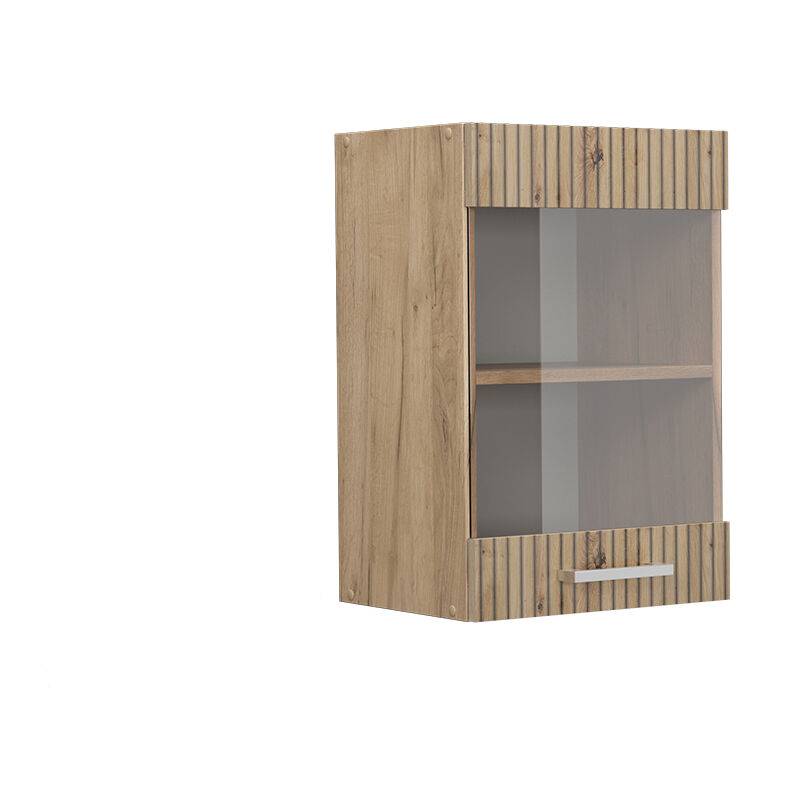 Meuble de cuisine haut vitré R-Line, Chêne Artisan, 40 cm Vicco