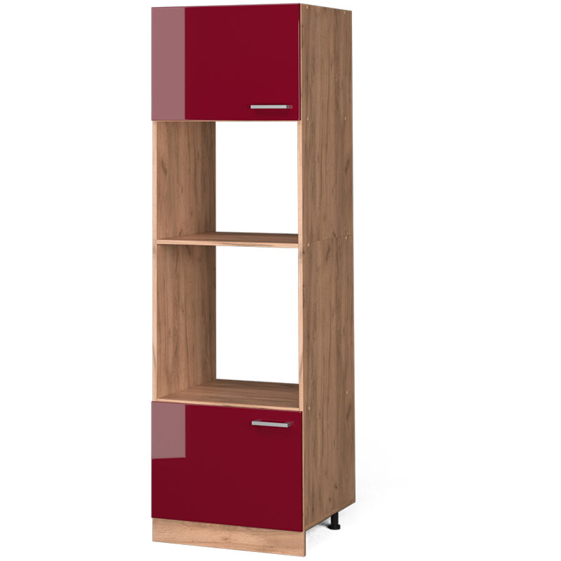 Armoire micro-ondes R-Line, Rouge brillant, 60cm, Vicco