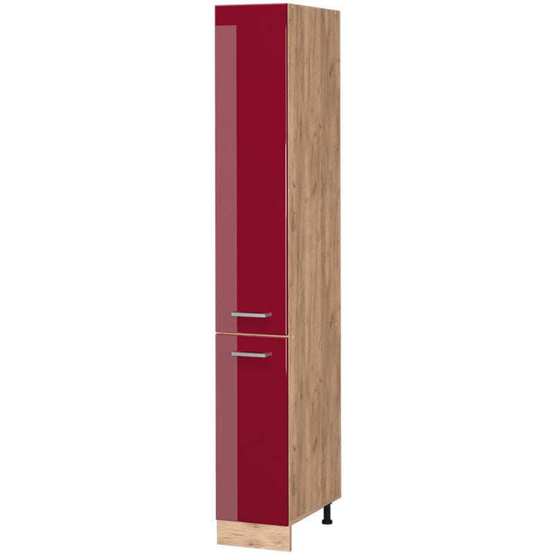 Vicco - Meuble haute de cuisine R-Line, Rouge bordeaux Haute brillance, 30 cm