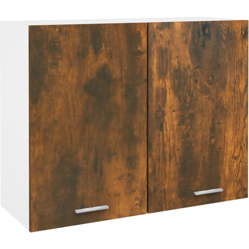 Elément haut de cuisine suspendue - Meuble de cuisine haut Chêne fumé 80x31x60 cm Bois d'ingénierie Chic-237905