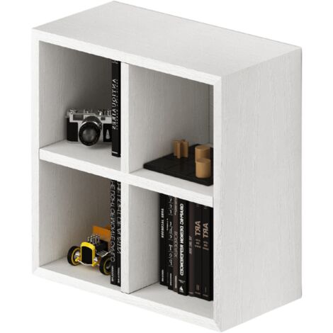 Élément mural 4 compartiments ouverts, Coloris Blanc H60x60x30cm