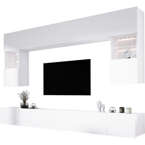 Elément mural : Blanc Mat, largeur : 300 cm, profondeur : 42 cm