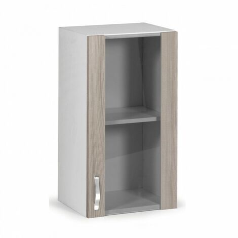 Élément mural de cuisine en bois mélaminé 1 porte vitrine orme cm 40x32xH 72