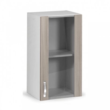 Élément mural de cuisine en bois mélaminé 1 porte vitrine orme cm 40x32xH 72
