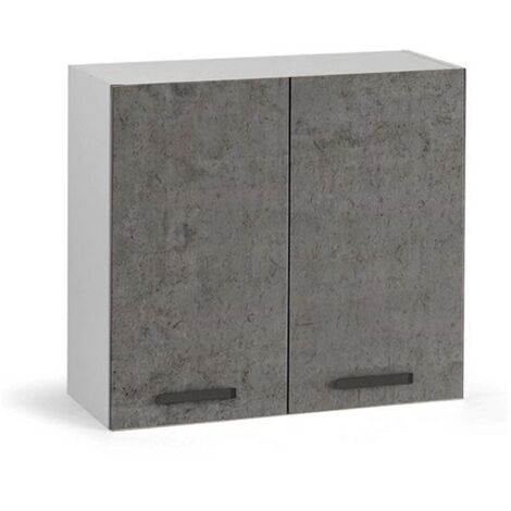 Élément mural de cuisine gris ciment 2 portes Cm 80x32xH 72