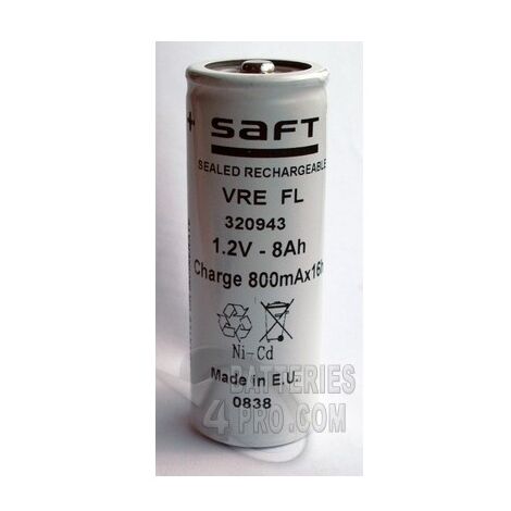 Element Saft 1.2V 8Ah VREFL NiCd + cosses à souder
