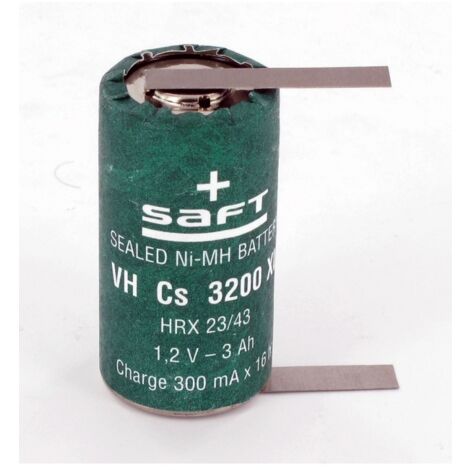 Elément Saft VH Cs 3200 XL 1.2V 3Ah NiMh + cosses à souder