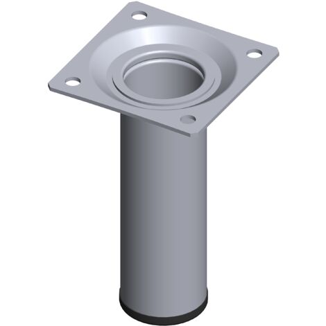 Element System 18133-00342 Gambe in Acciaio a Base Rotonda, Finitura Cromata, 10 cm, Set di 4 Pezzi