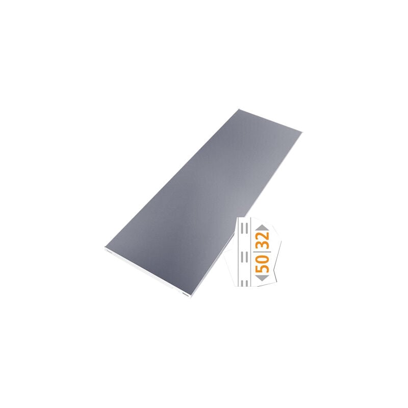 Tablette métallique - Décor : Gris aluminium - Profondeur : 300 mm - Profondeur tablette maxi : 300 mm - ral : 9006 Element System Décor Gris