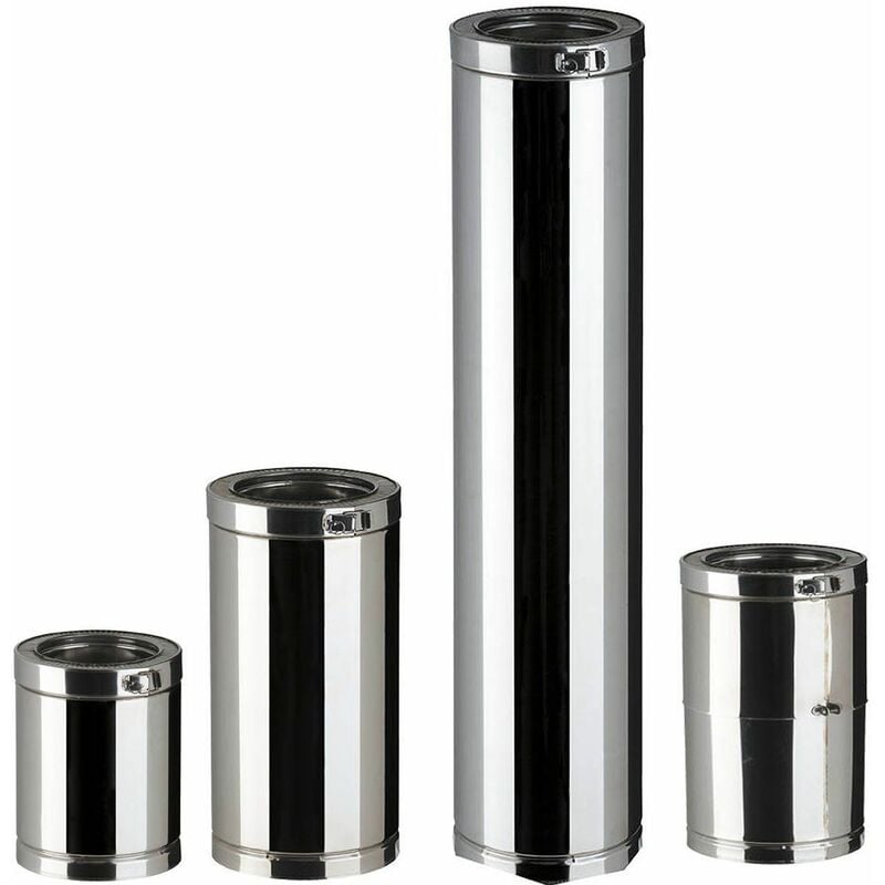 Elément droit Therminox TI pour l'intérieur et l'extérieur des bâtiments - Diamètre 130 - Lg 45 cm