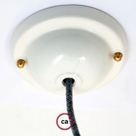 Element zum Lampenbau Creative-cables simple ceramic rosette Keramik handgefertigt