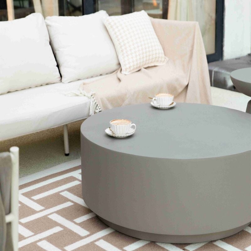 Table basse rome table en béton pour extérieur/intérieur table de jardin gris moyen résistant aux intempéries avec surface mate - Elementi