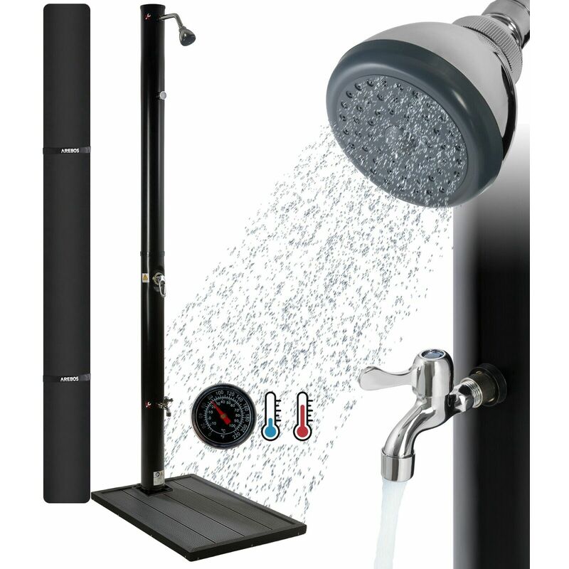 

Ducha Solar 35 L Ducha De Jardín Ducha De Piscina Con Elemento De Suelo - Antracita / Negro - Arebos