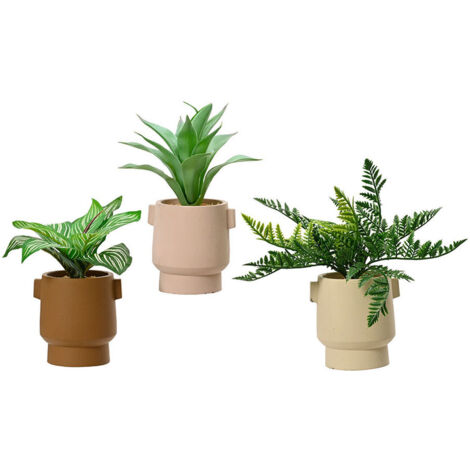 Elemento decorativo da giardino edm 808559 pianta artificiale vaso multicolore 25 cm