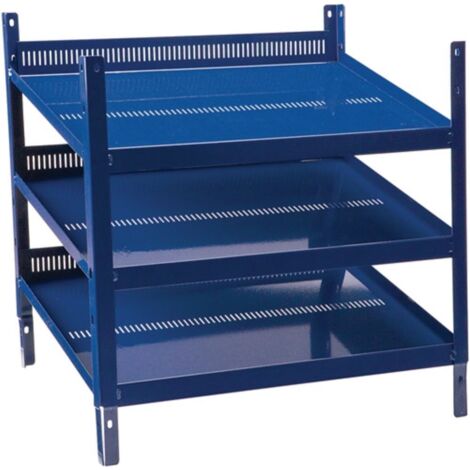 Elemento ripiano LOGS 20 A520xL540xP390mm blu RAL 5022 con fustellatura 3 file LOGS