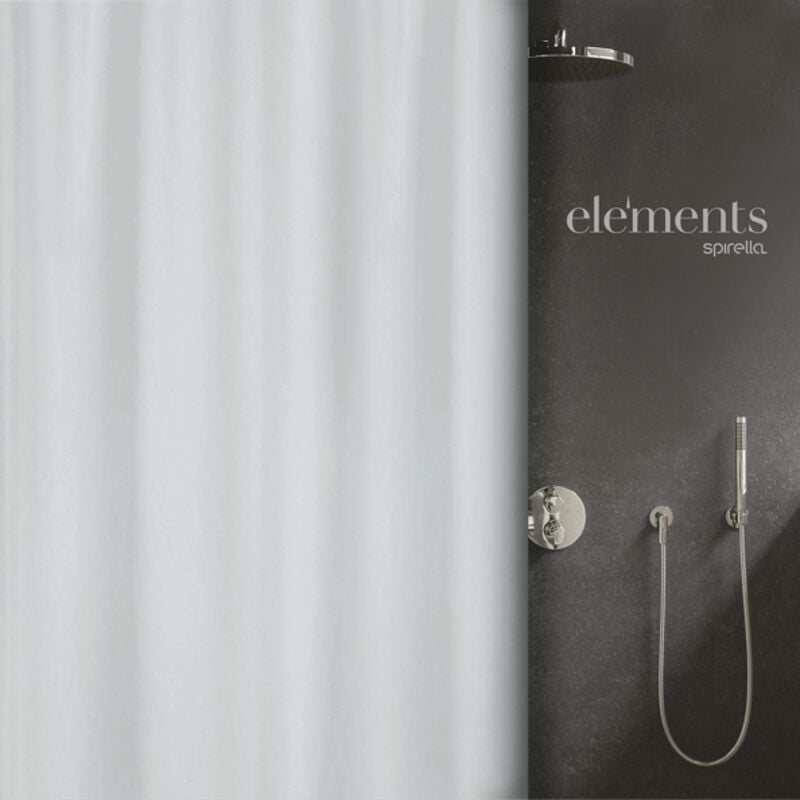 Rideau de douche Polyester pure 180x200cm Blanc Elements by Spirella