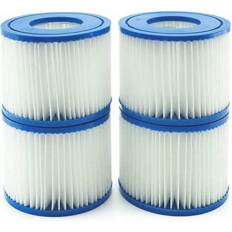 Éléments de filtre VI pour Bestway Lay-Z-Spa, éléments de rechange BW58323 pour Bestway 58239 (4 pièces)
