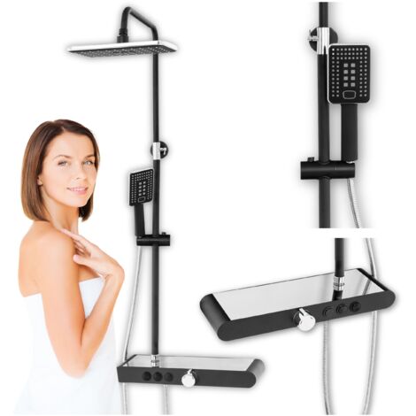 ELENA S-1207BC SET DOCCIA DA APPOGGIO NERO/CROMO