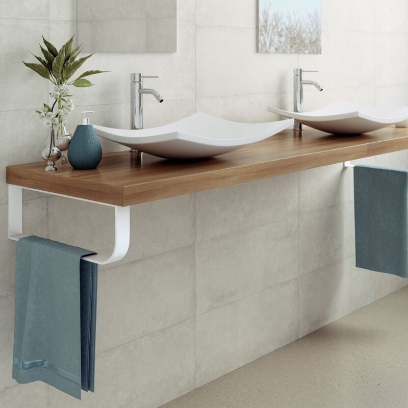 REI - Eleonor Carré 450x150x40 Blanc Mat - eleonor - Support pour plan de bain