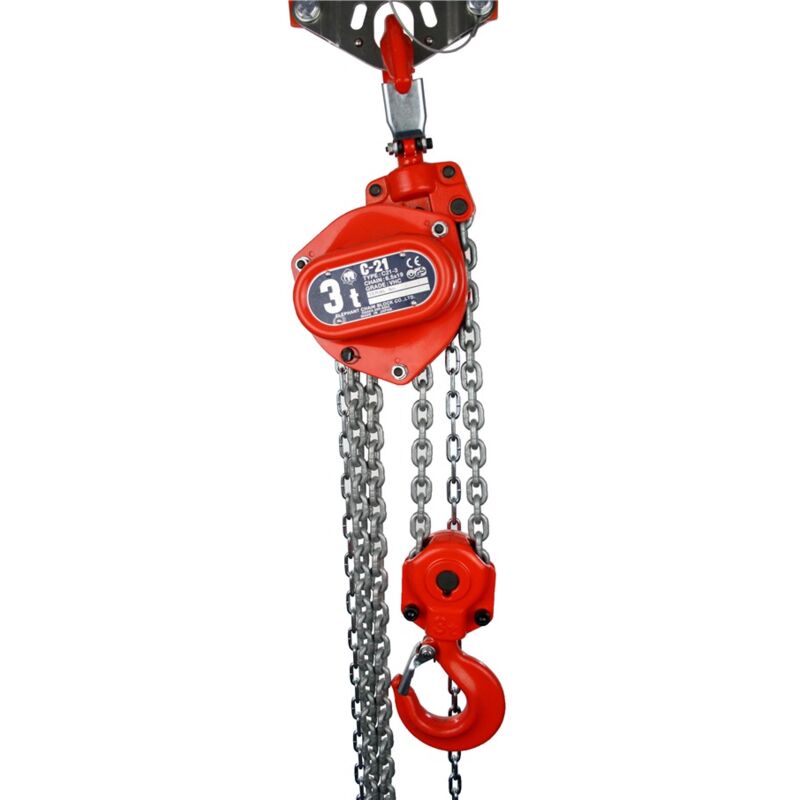 3000kg Chain Block Lifting Tackle Crane Hoist Manual Gantry Hand Pulley 3-20mtr Lift Height (15mtr) - Elephant