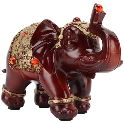 Elephant Statue Durable Resin Cute Elegant Attract Wealth Round Corner Elephant Decor for Home Bedroom Office