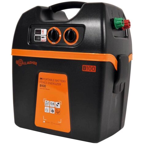 Elettrificatore Gallagher B100 a batteria 12V per recinti fino 10km per cavalli, bestiame, pecore, capre e maiali