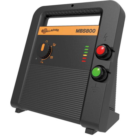 Elettrificatore Gallagher Multipower MBS800 a batteria 12V e corrente 230V o pannello solare per recinti fino 40 km per cavalli, bestiane, pecore, maiali, cani e gatti
