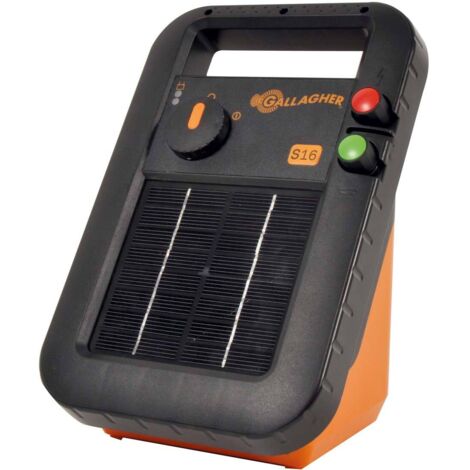 Elettrificatore solare S16 con batteria inclusa per recinti fino 1,5 km per cavalli, bestiame, maiali, cani e gatti