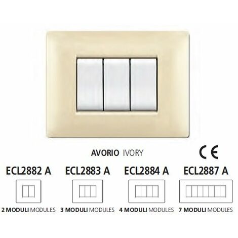 ELETTROCANALI Placca Placchetta Elettrica Copri Interruttore per esterno 3  Posti colore Nero - Serie My Life - ECL4611 N